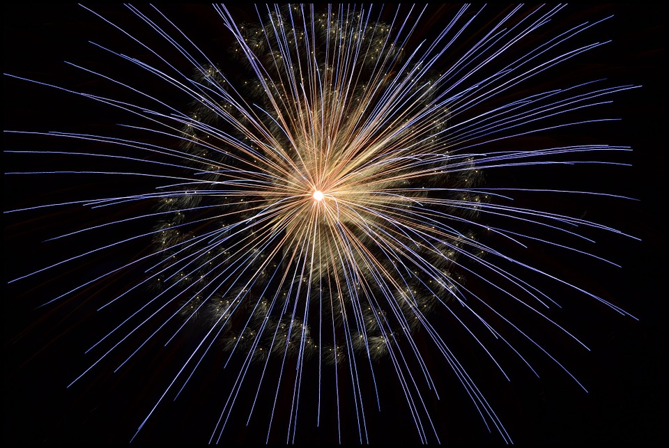 fireworks in the night sky