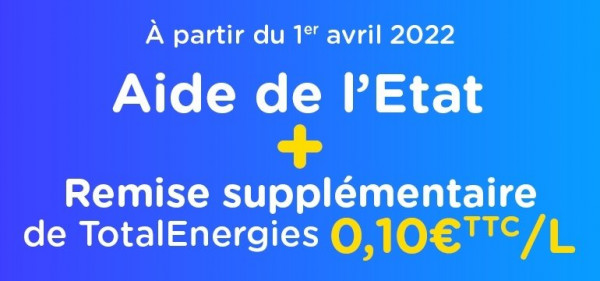 aide de l'état + remise supplementement de total energies