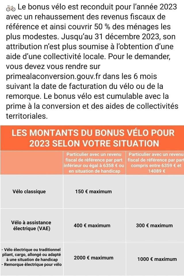 a flyer with the words'bonus velo pour la salon 2020