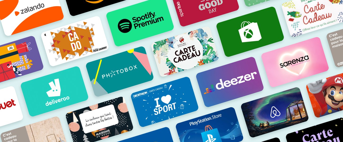 a bunch of different gift cards are displayed